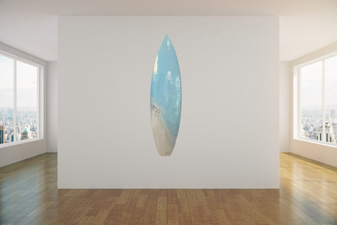 White Beach Epoxy Surfboard art